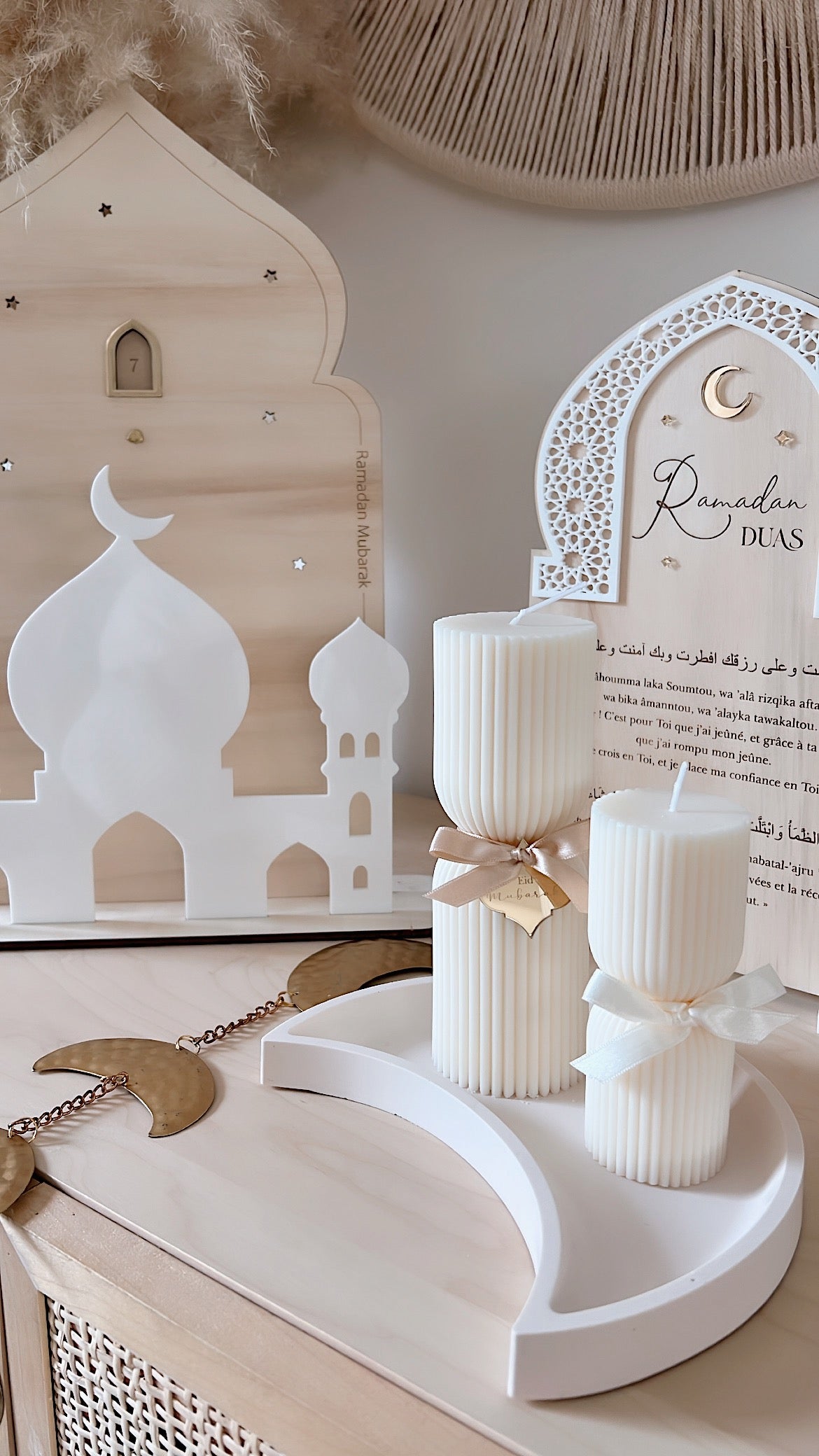 Composición de velas personalizadas + soporte LUNA