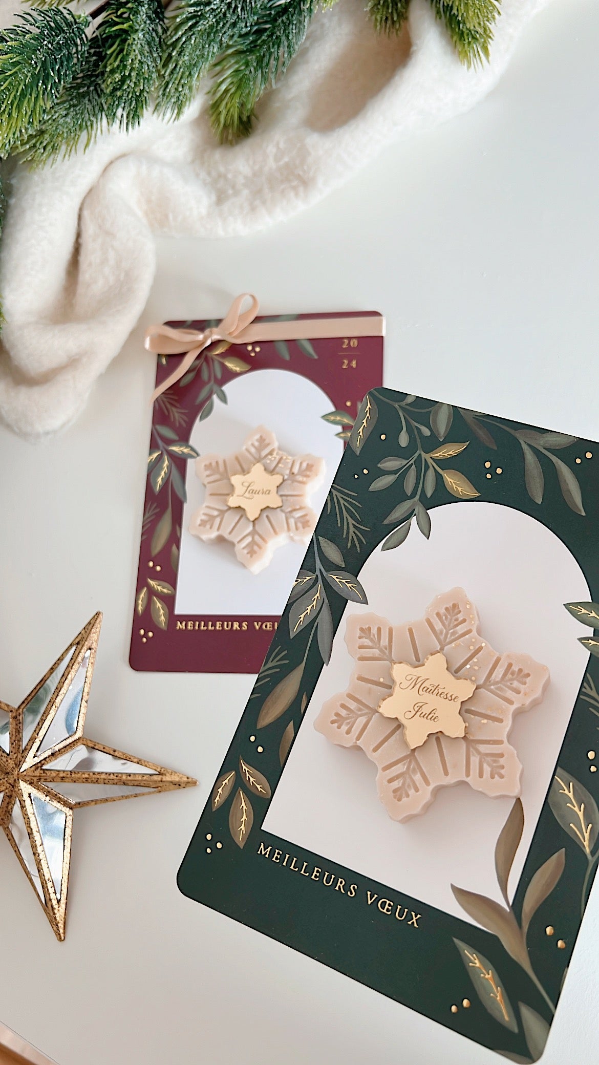 Pink scented card with ribbon without personalized medallion